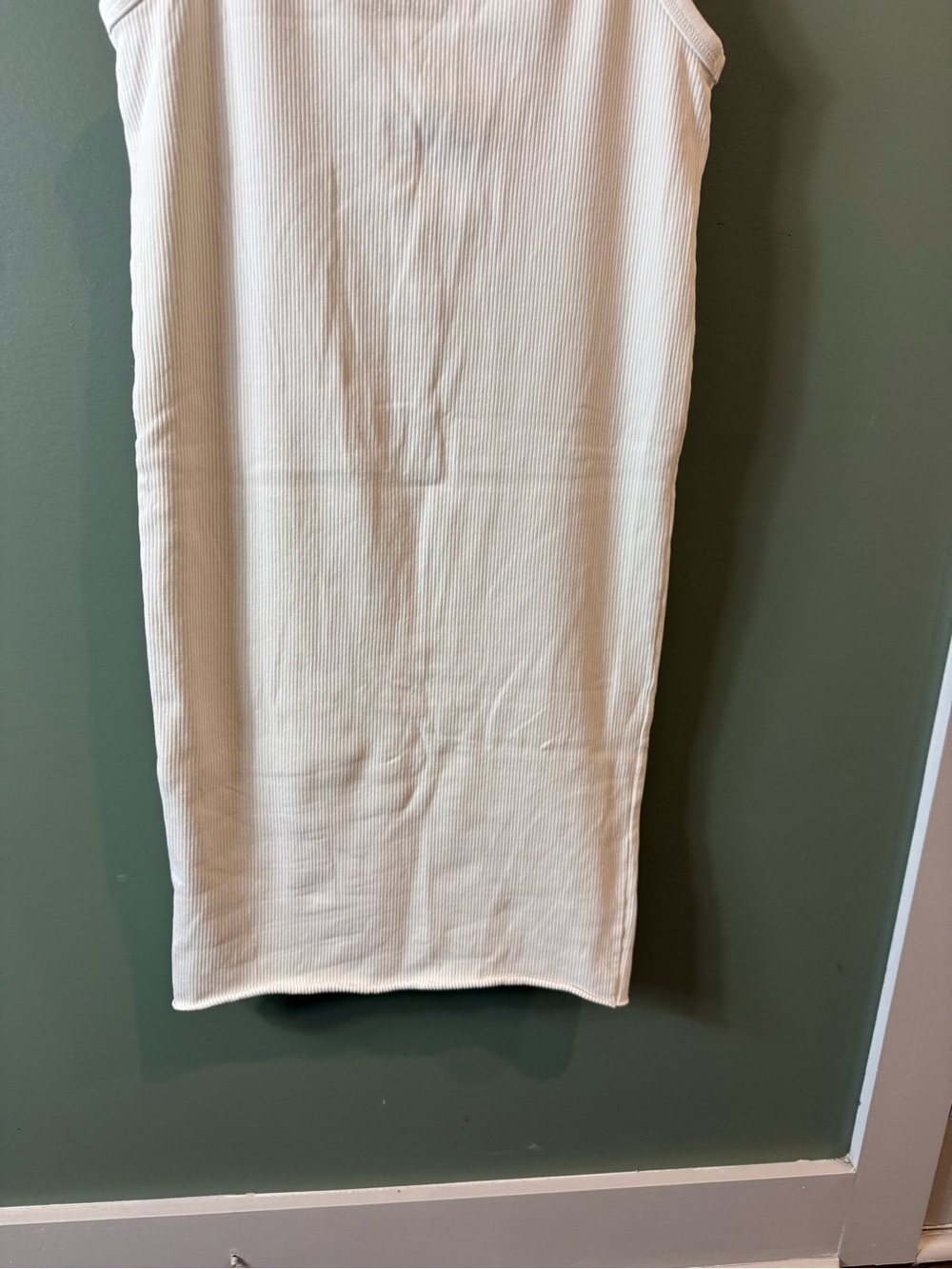 Classic Cream Ribbed Dress - Picture 7 of 9